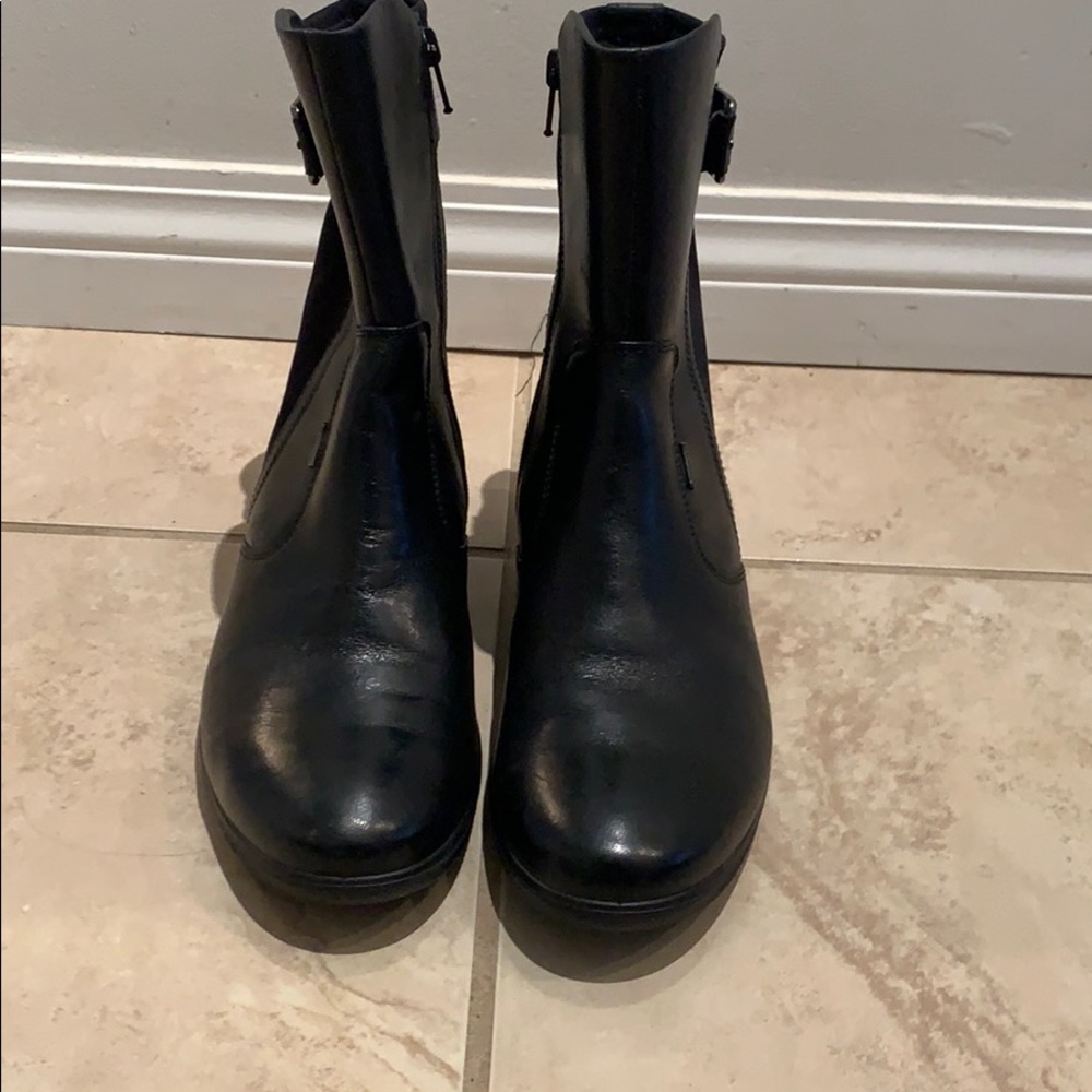 Ecco black leather boots. Never worn